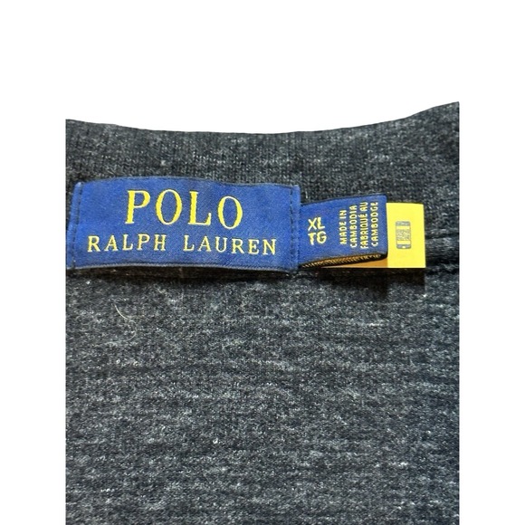 Polo Ralph Lauren Pullover Mens XL Dark Gray Estate Rib Half Zip‎ Sweater Casual - Picture 4 of 13